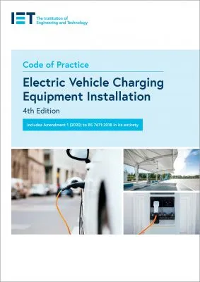 A  code of practice sign about electric vehicle changing equipement installation.
